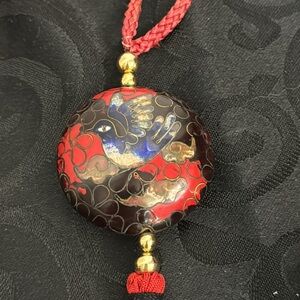 Cloisonné Blue Bird Necklace